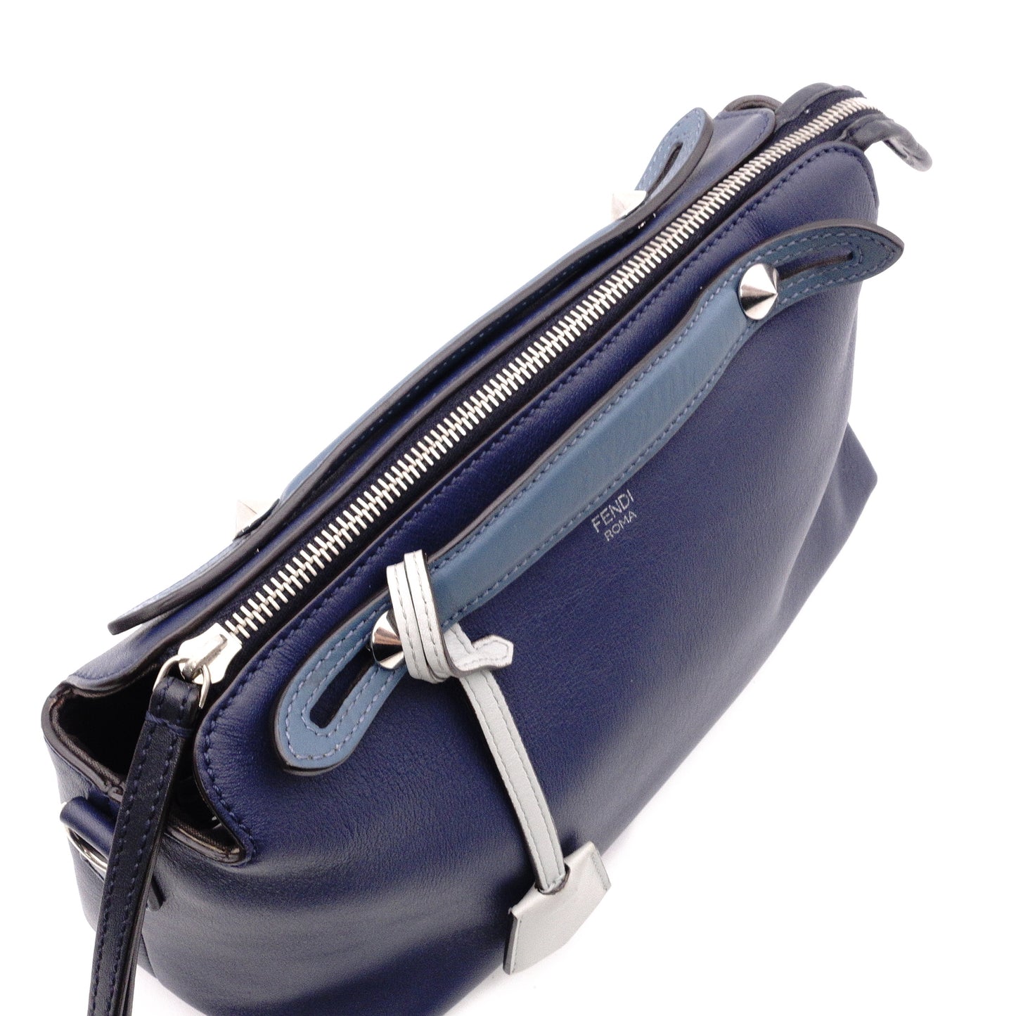 FENDI フェンディ バイザウェイ ハンドバッグ レザー ネイビーブルー系【中古】 レディース