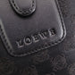 LOEWE Senda Vintage Shoulder Bag, Canvas and Leather, Black