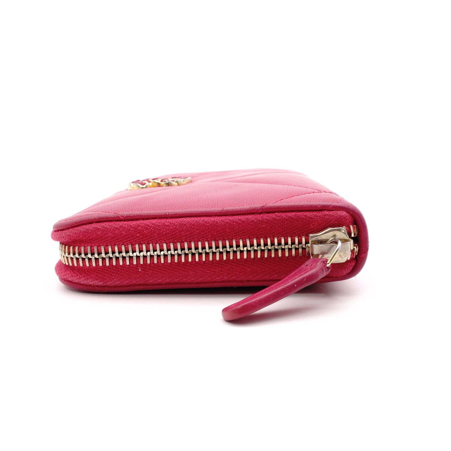 CHANEL CHANEL 19 Long Wallet, Leather, Pink, CC Logo, Gold Hardware, Matelassé Wallet