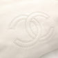 Chanel Lambskin Coco Logo Tote Bag, Leather, White, Women's, Two-tone, Black and White