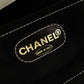 Chanel Lambskin Coco Logo Tote Bag, Leather, White, Women's, Two-tone, Black and White