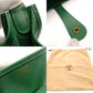 HERMES Evelyn PM Green Epson Shoulder Bag Leather H Logo Gold Hardware □B Engraved R8020040