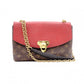 LOUIS VUITTON Saint Placide Monogram Canvas Shoulder Bag, PVC/Leather, Brown and Red, Women’s