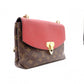 LOUIS VUITTON Saint Placide Monogram Canvas Shoulder Bag, PVC/Leather, Brown and Red, Women’s