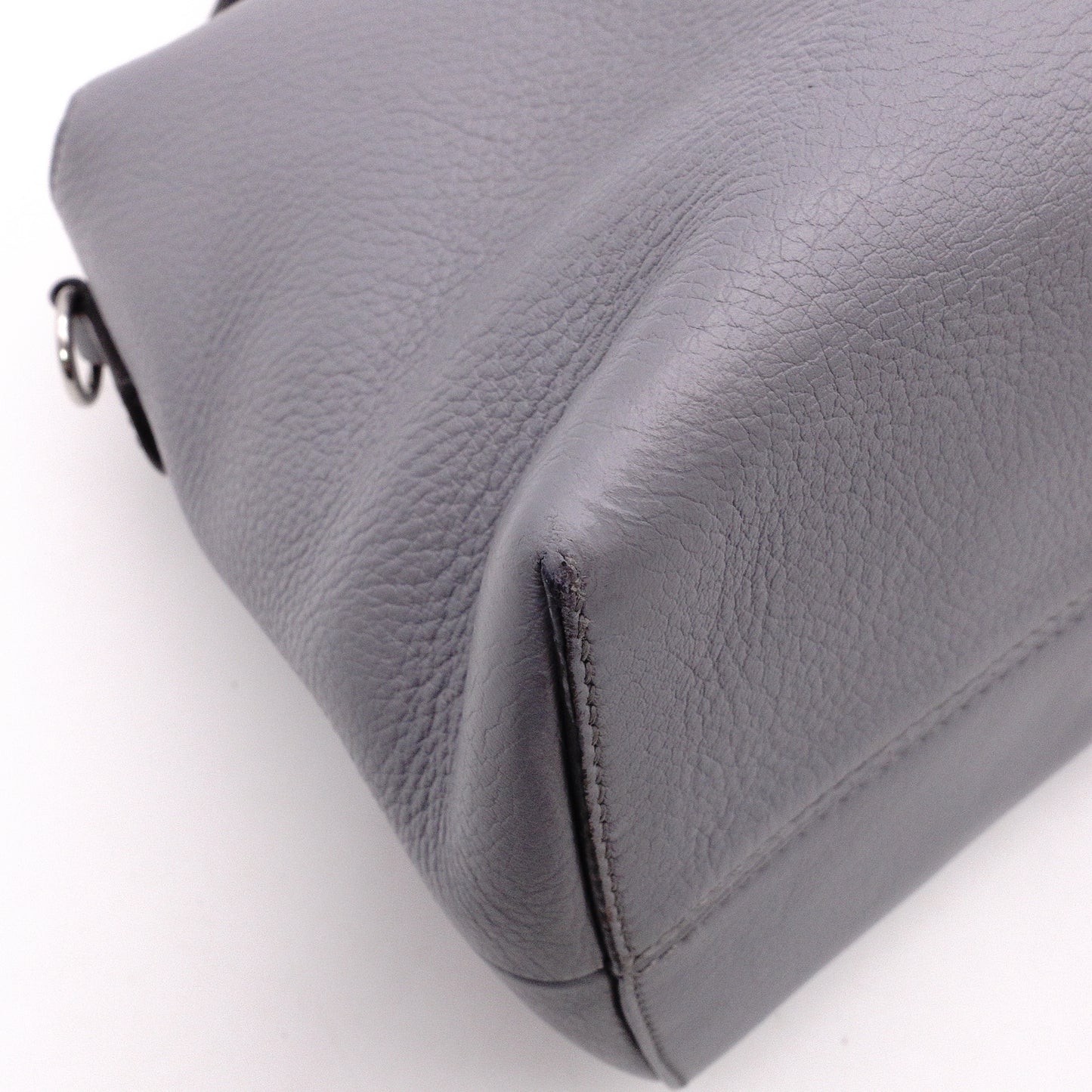 FENDI By the Way Shoulder Bag, Leather, Gray, 2-Way Crossbody, Silver Hardware