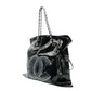 CHANEL CC Strass Bonbon Chain Tote with Coco Logo Chain Shoulder Bag, Enamel, Black, Silver Hardware, 7-11-762