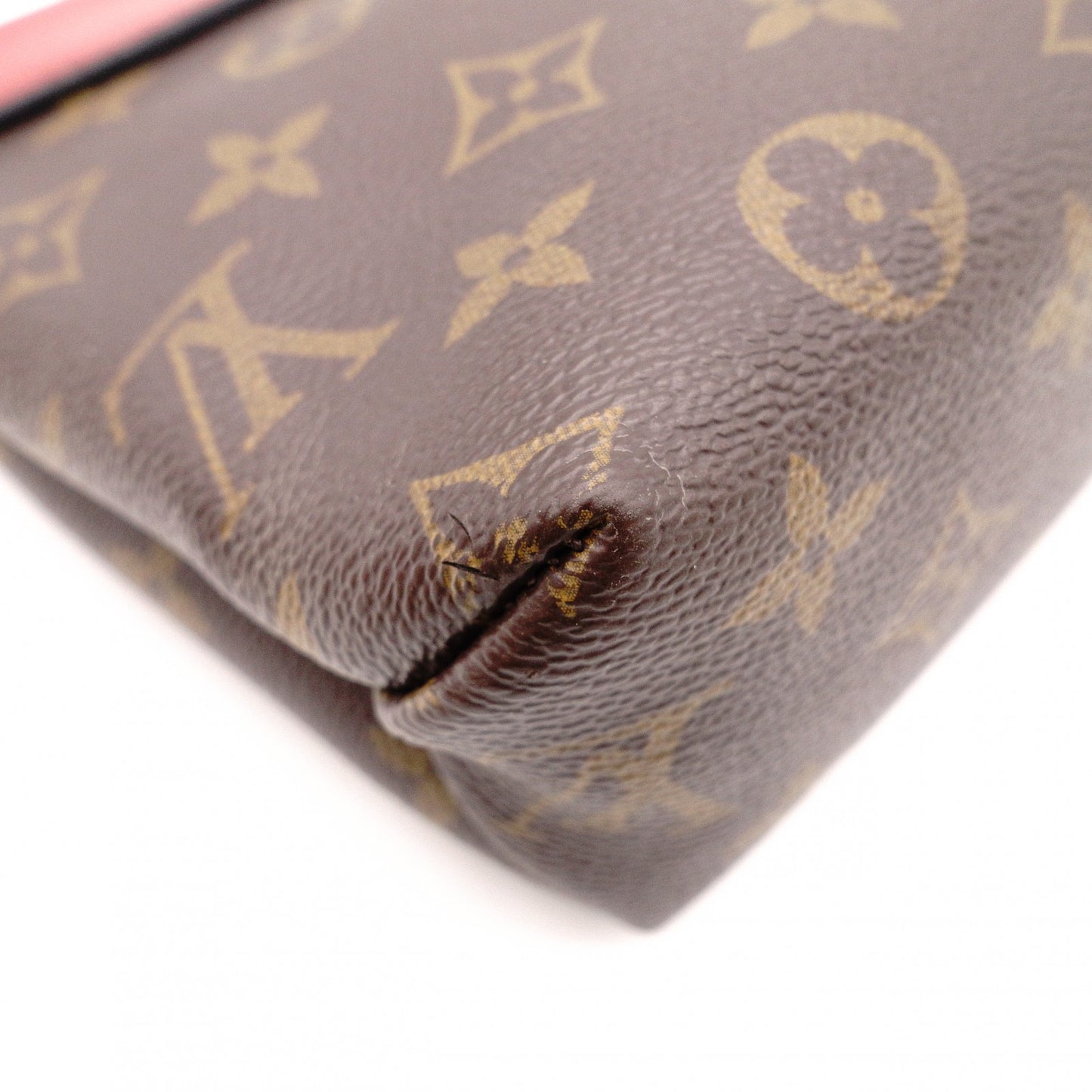 LOUIS VUITTON Saint Placide Monogram Canvas Shoulder Bag, PVC/Leather, Brown and Red, Women’s