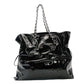 CHANEL CC Strass Bonbon Chain Tote with Coco Logo Chain Shoulder Bag, Enamel, Black, Silver Hardware, 7-11-762