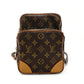 Louis Vuitton Amazon Monogram Canvas Shoulder Bag Crossbody Brown PVC Leather 7-8-706