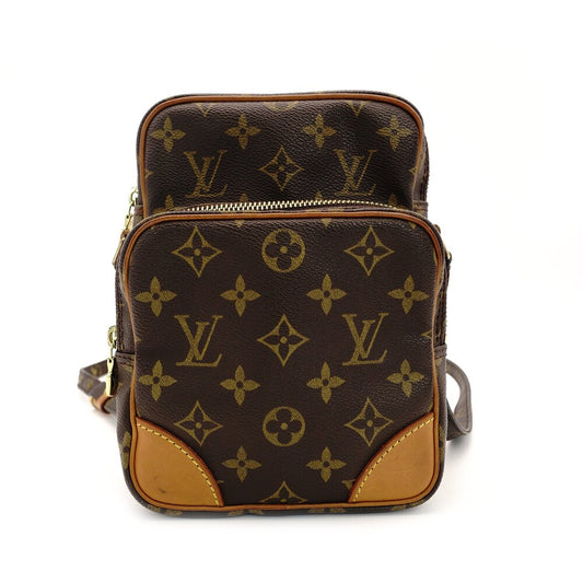Louis Vuitton Amazon Monogram Canvas Shoulder Bag Crossbody Brown PVC Leather 7-8-706