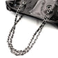 CHANEL CC Strass Bonbon Chain Tote with Coco Logo Chain Shoulder Bag, Enamel, Black, Silver Hardware, 7-11-762