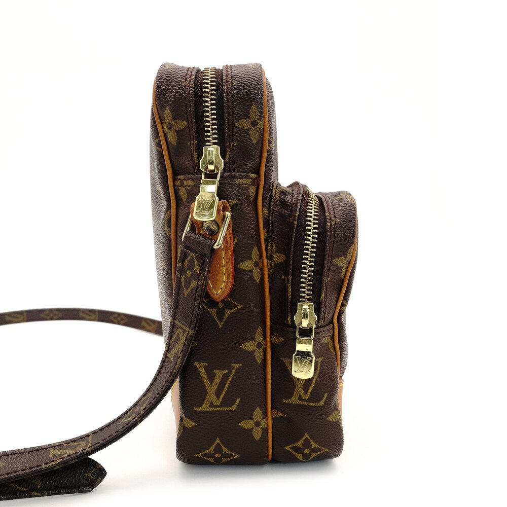 Louis Vuitton Amazon Monogram Canvas Shoulder Bag Crossbody Brown PVC Leather 7-8-706