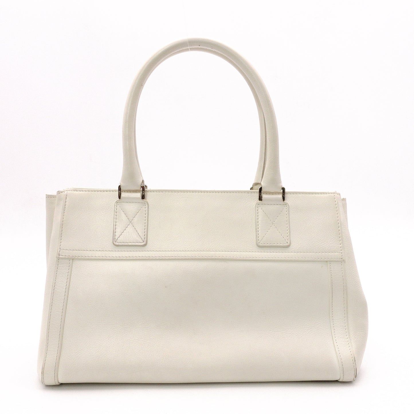 Christian Dior Flightline Shoulder Bag, Leather, White, Silver Hardware, CD Logo