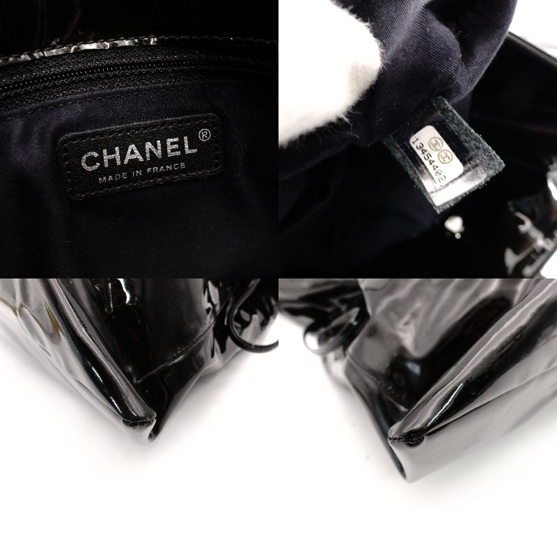 CHANEL CC Strass Bonbon Chain Tote with Coco Logo Chain Shoulder Bag, Enamel, Black, Silver Hardware, 7-11-762