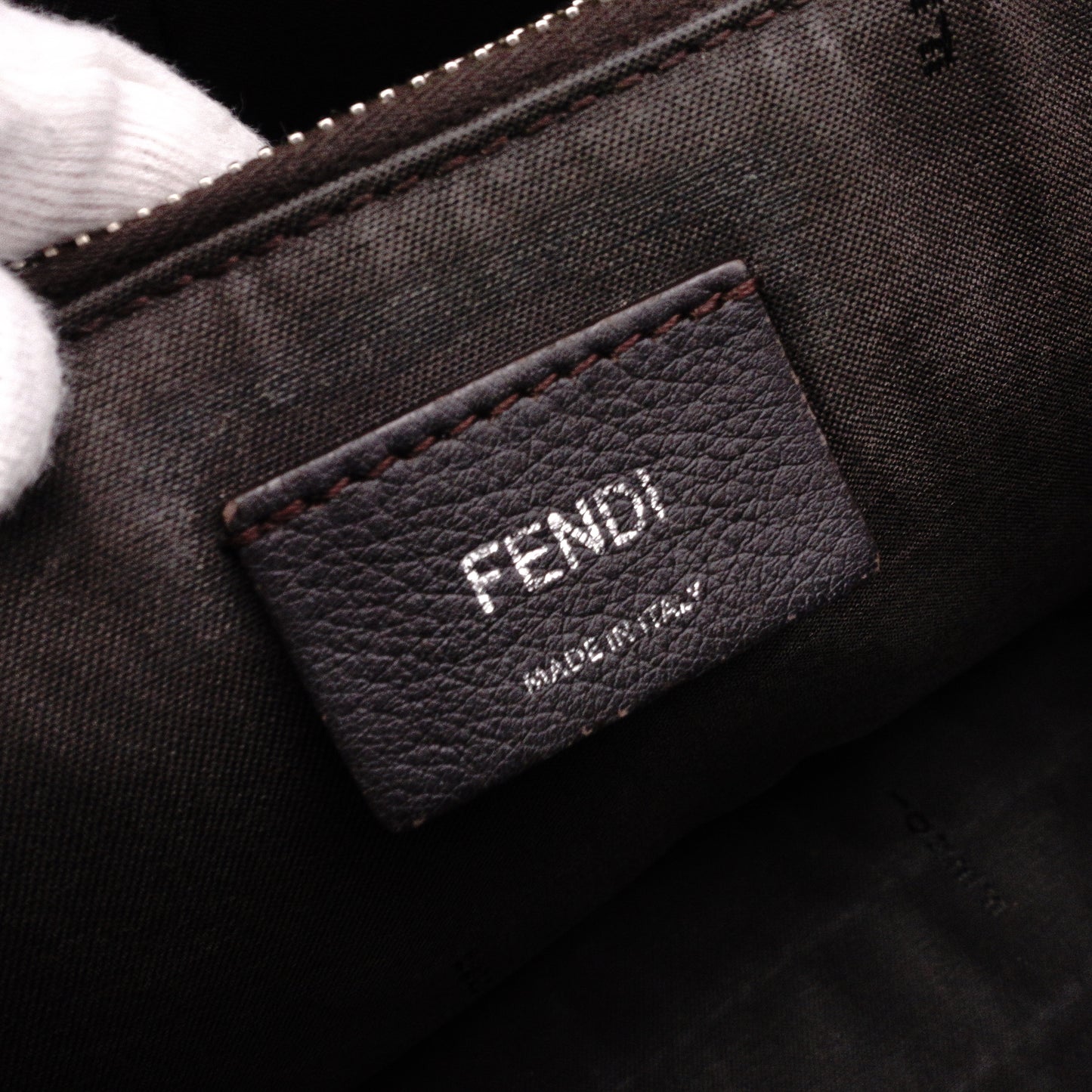 FENDI By the Way Shoulder Bag, Leather, Gray, 2-Way Crossbody, Silver Hardware