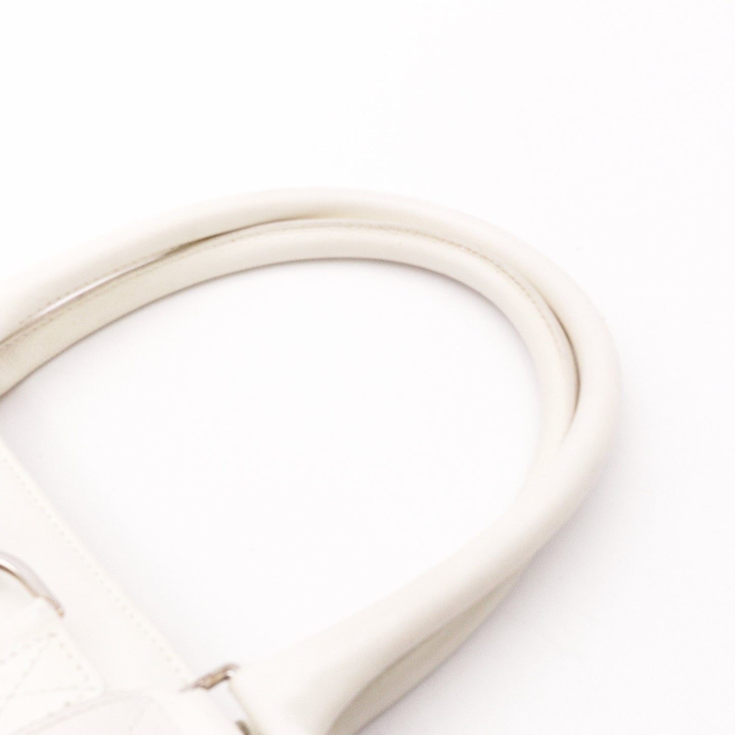 Christian Dior Flightline Shoulder Bag, Leather, White, Silver Hardware, CD Logo