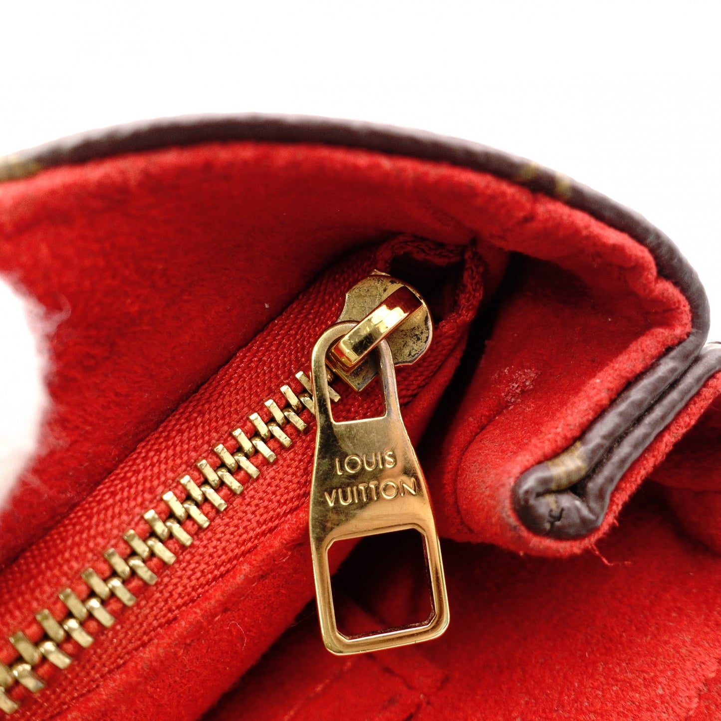LOUIS VUITTON Saint Placide Monogram Canvas Shoulder Bag, PVC/Leather, Brown and Red, Women’s