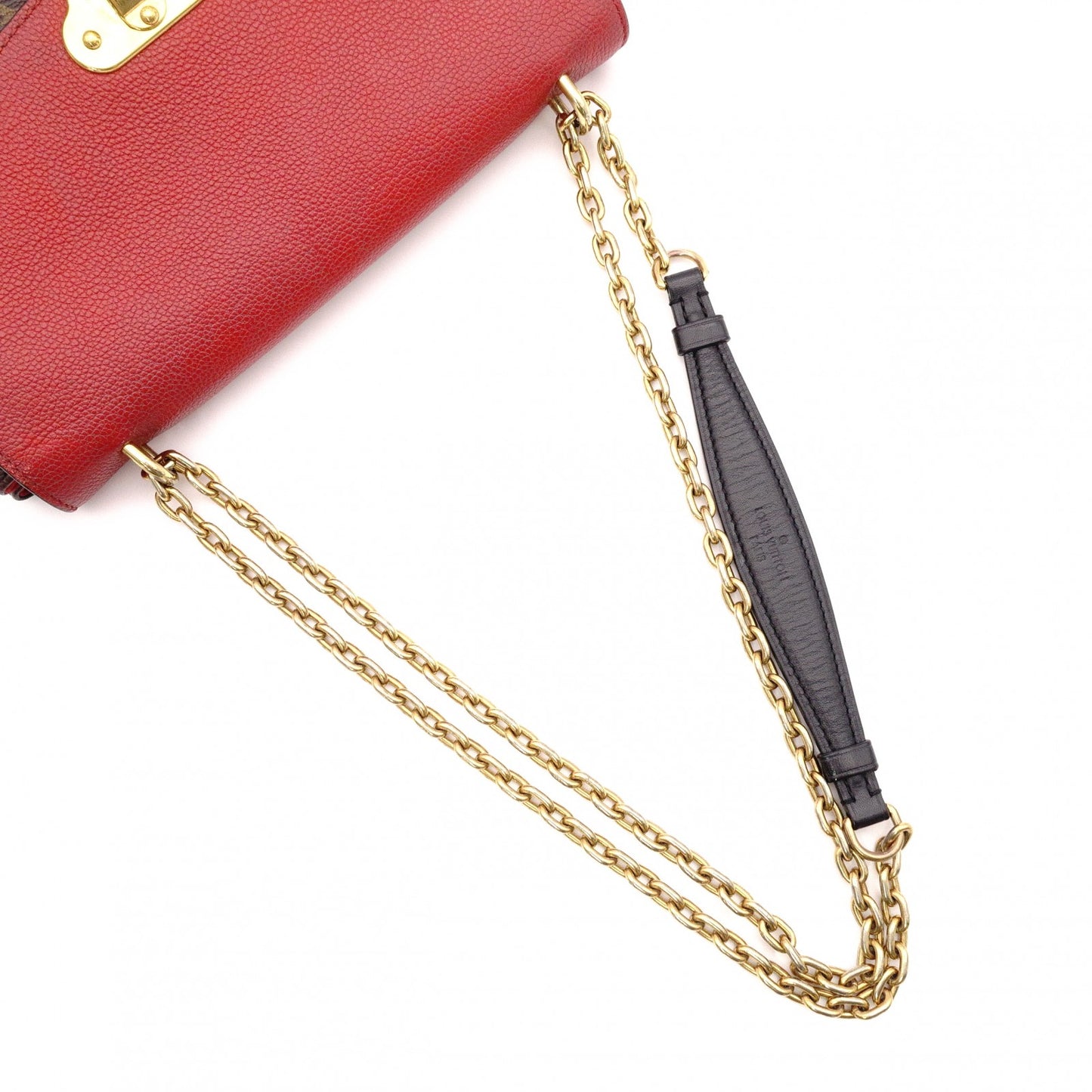 LOUIS VUITTON Saint Placide Monogram Canvas Shoulder Bag, PVC/Leather, Brown and Red, Women’s