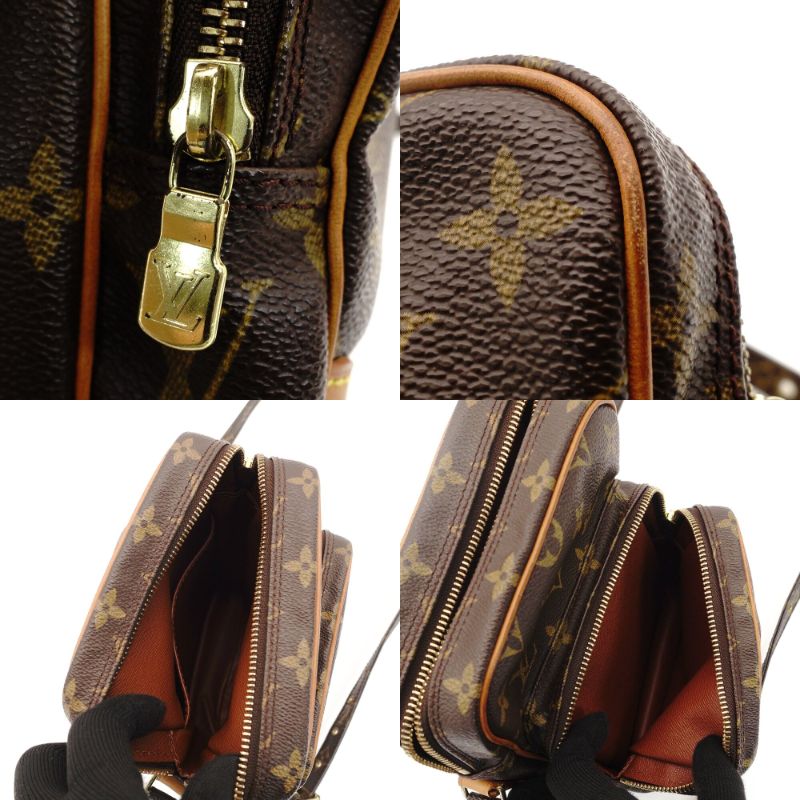 Louis Vuitton Amazon Monogram Canvas Shoulder Bag Crossbody Brown PVC Leather 7-8-706