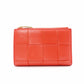 Bottega Veneta Intrecciato Bifold Wallet, Leather, Orange, Simple, Gold Hardware