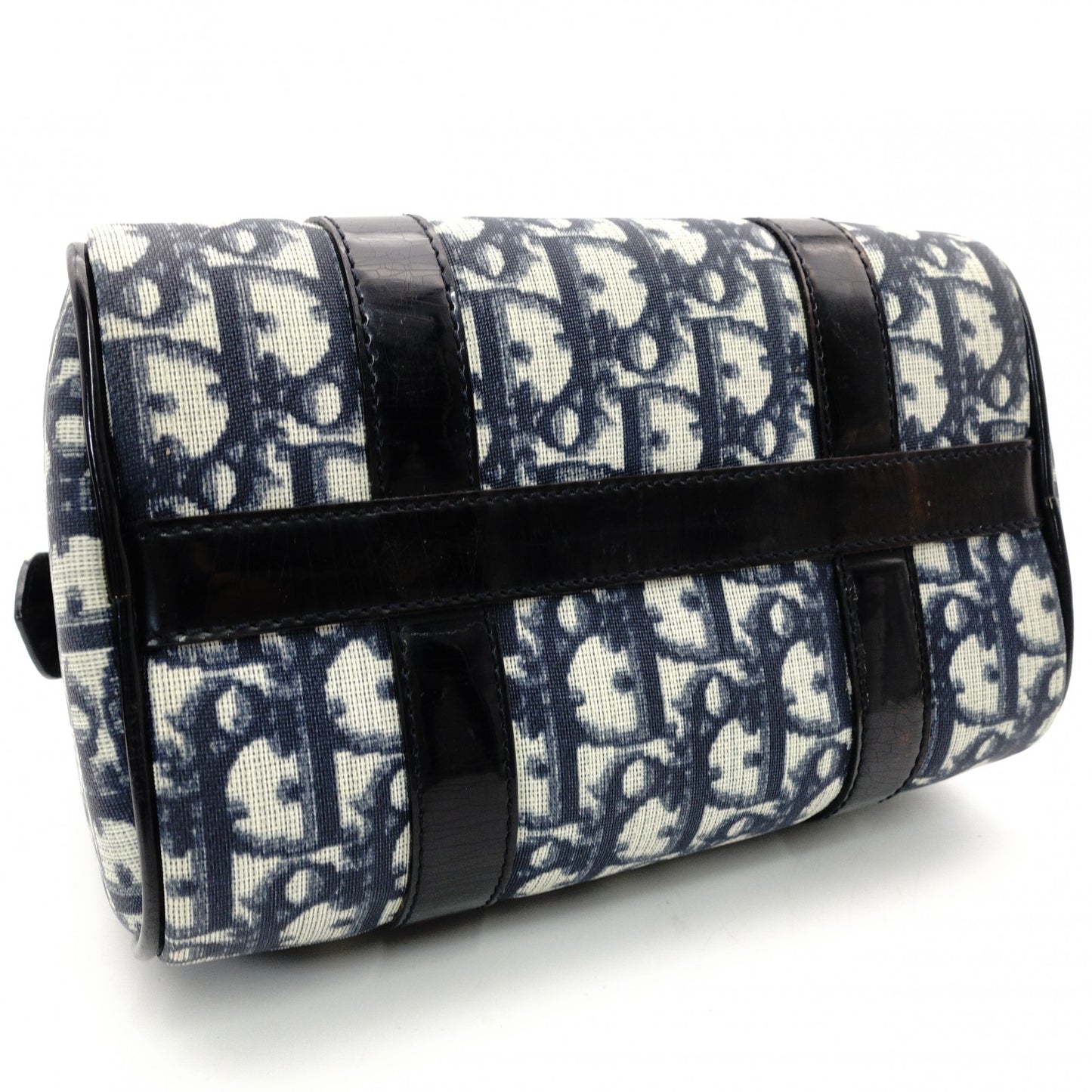 Christian Dior Trotter Mini Boston Navy × Beige PVC Leather R8020124