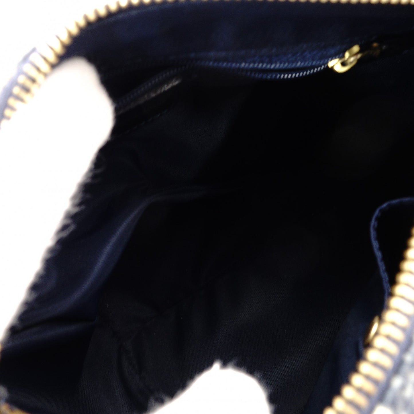 Christian Dior Trotter Mini Boston Navy × Beige PVC Leather R8020124