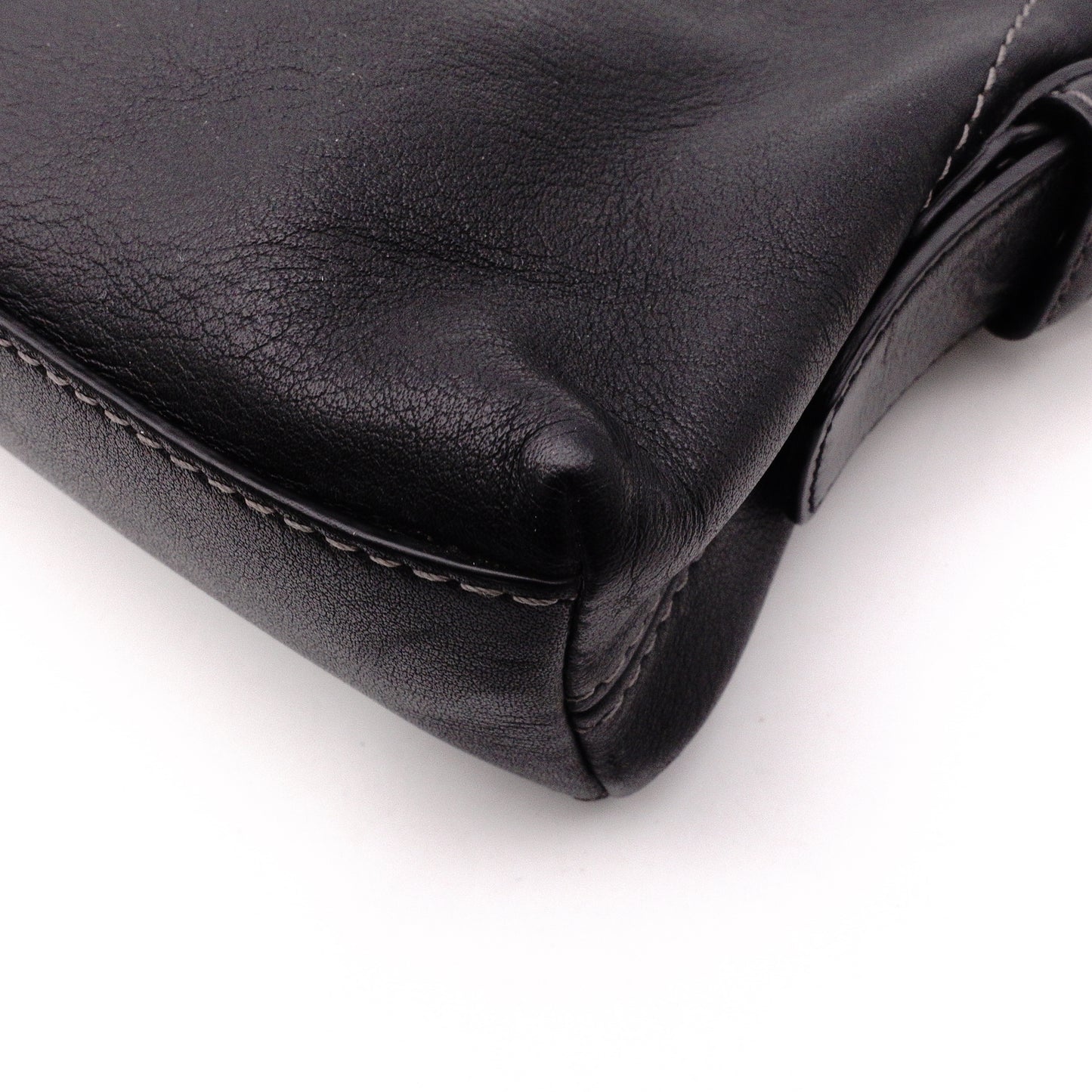 Old Coach Handbag, Leather, Black, Single-Shoulder Bag, Charm, Silver Hardware