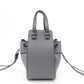 LOEWE Hammock Mini Shoulder Bag, Leather, Gray, 2-Way Crossbody Handbag, Anagram Logo