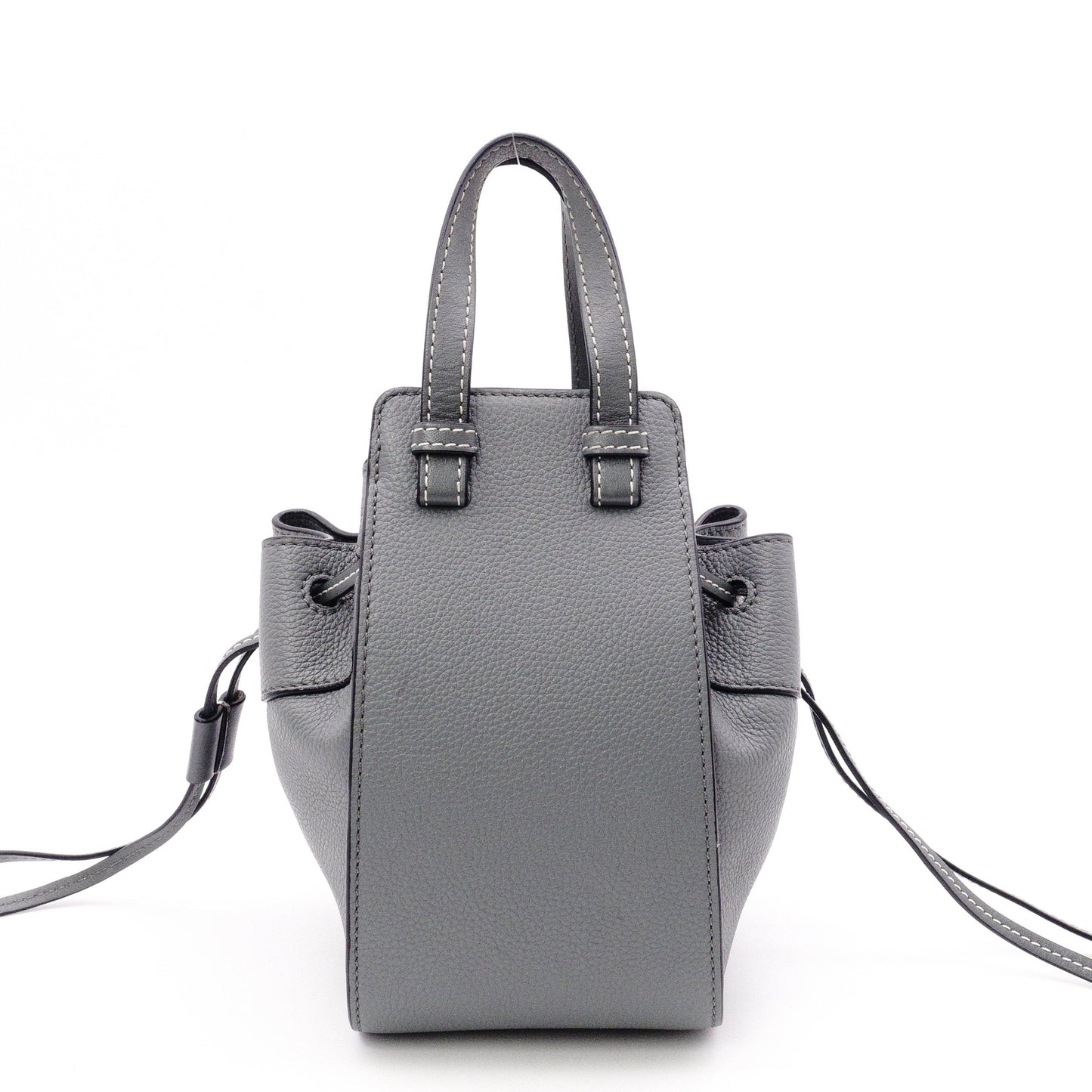 LOEWE Hammock Mini Shoulder Bag, Leather, Gray, 2-Way Crossbody Handbag, Anagram Logo