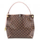 LOUIS VUITTON Caissa Hobo Rose Ballerine Damier Ébène Handbag, Leather/PVC, Brown, Women's
