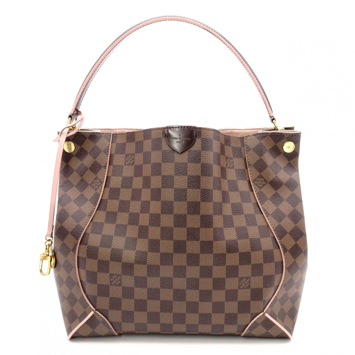 LOUIS VUITTON Caissa Hobo Rose Ballerine Damier Ébène Handbag, Leather/PVC, Brown, Women's
