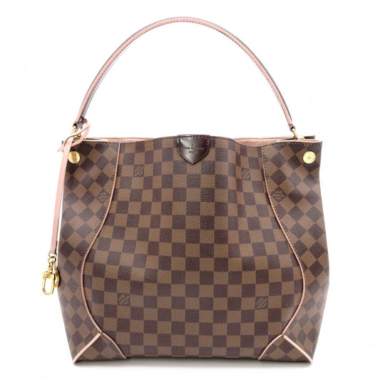 LOUIS VUITTON Caissa Hobo Rose Ballerine Damier Ébène Handbag, Leather/PVC, Brown, Women's