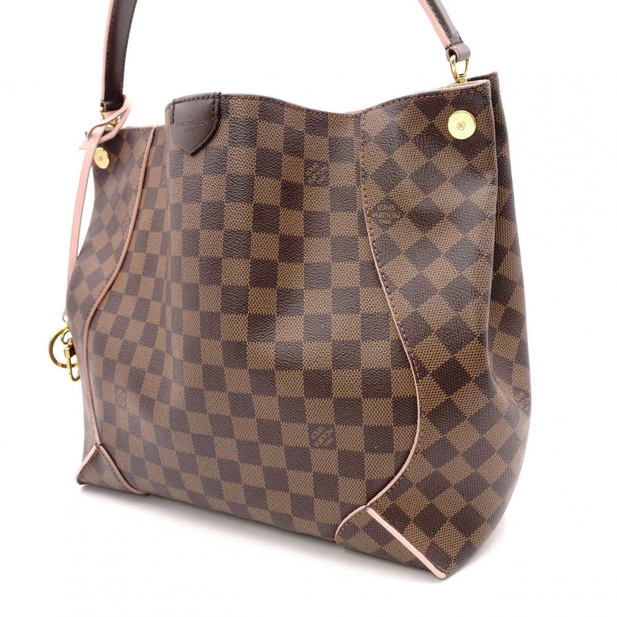 LOUIS VUITTON Caissa Hobo Rose Ballerine Damier Ébène Handbag, Leather/PVC, Brown, Women's