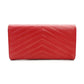 Saint Laurent Cassandra Long Wallet Red Leather Gold Hardware Wallet YSL 7-11-727