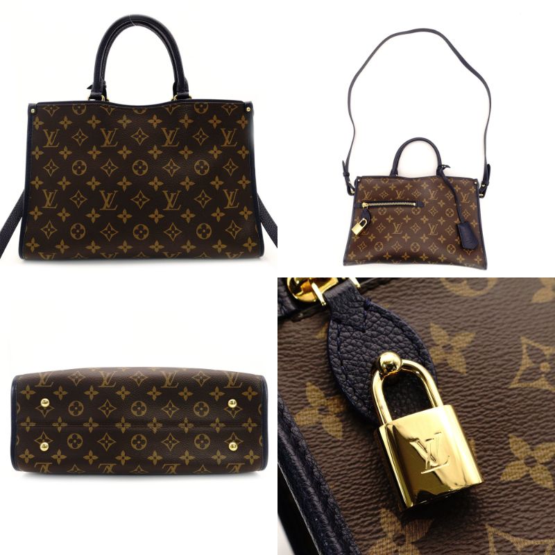 Louis Vuitton LOUIS VUITTON Monogram Canvas Popincourt PM Handbag M43434 Brown × Blue 2-Way Crossbody 7-9-511