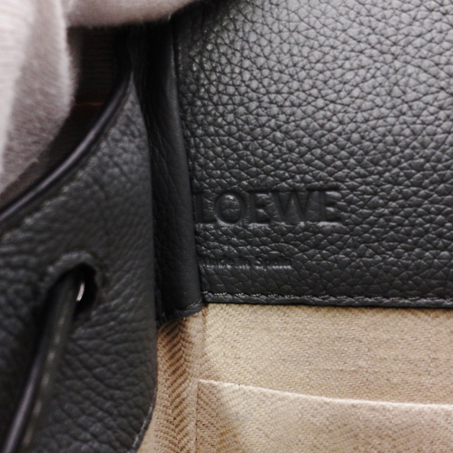 LOEWE Hammock Mini Shoulder Bag, Leather, Gray, 2-Way Crossbody Handbag, Anagram Logo