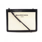 BALENCIAGA Navy Pouch Shoulder Bag, Canvas, Black