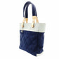 CHANEL Paris Biarritz PM Tote Bag Canvas Navy × Green Shoulder CC Logo R8020219