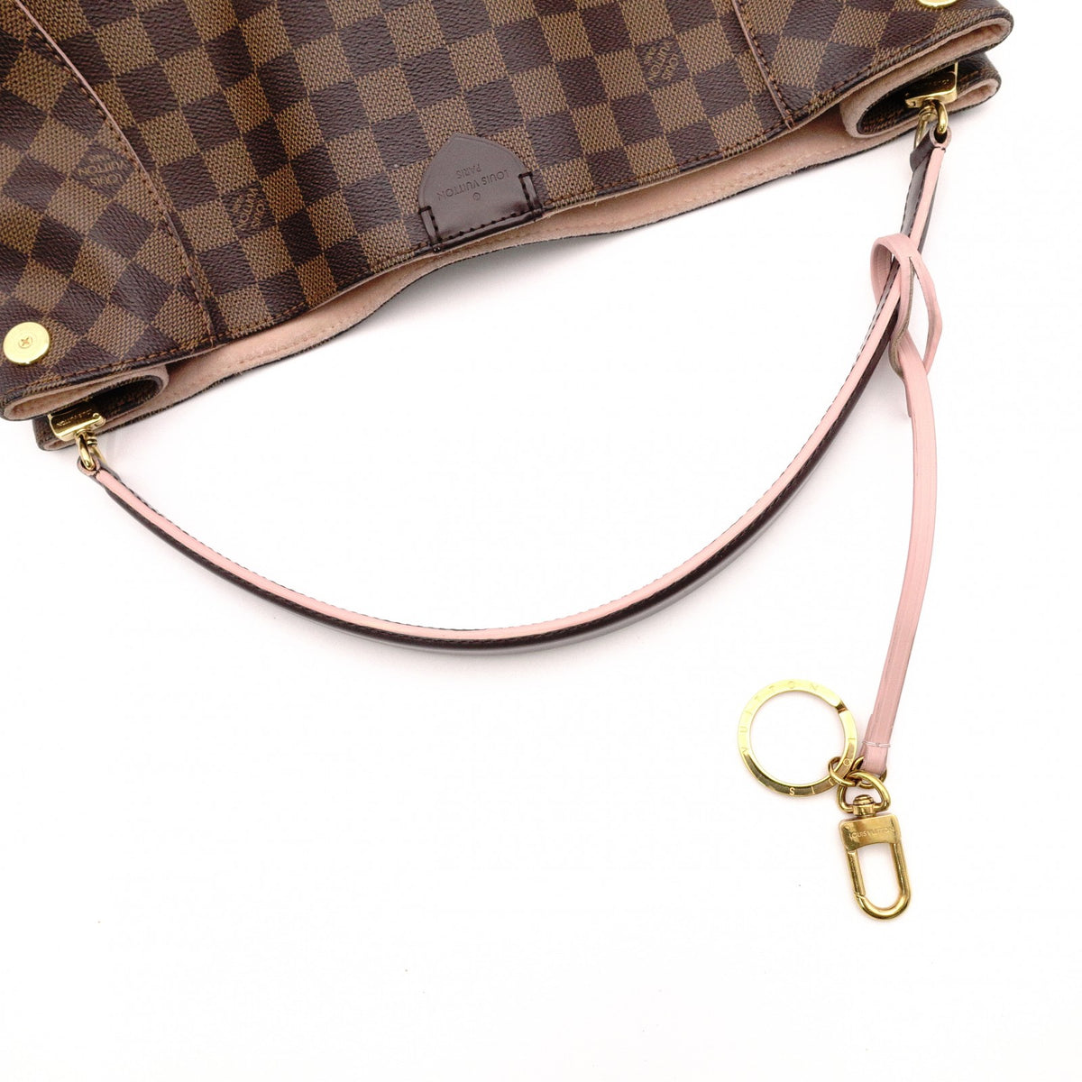 LOUIS VUITTON Caissa Hobo Rose Ballerine Damier Ébène Handbag, Leather/PVC, Brown, Women's