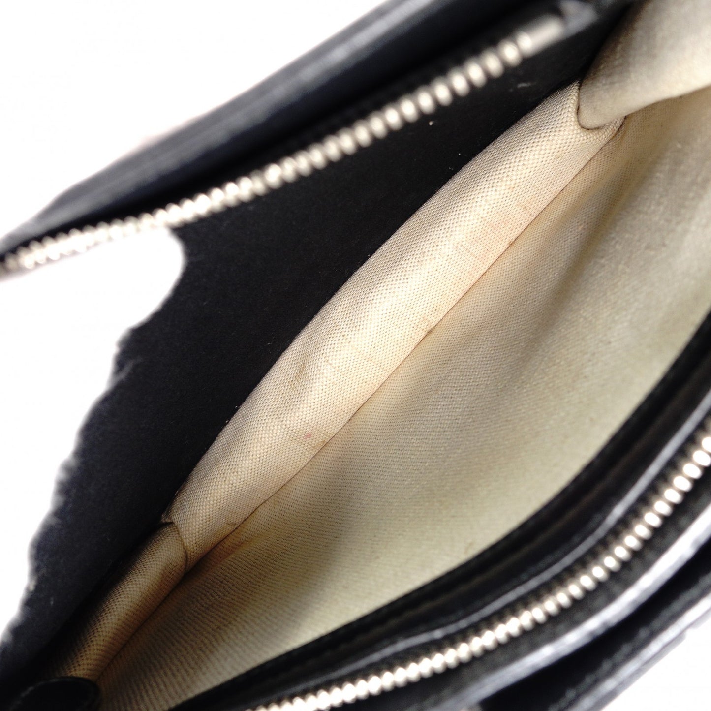 BALENCIAGA Navy Pouch Shoulder Bag, Canvas, Black