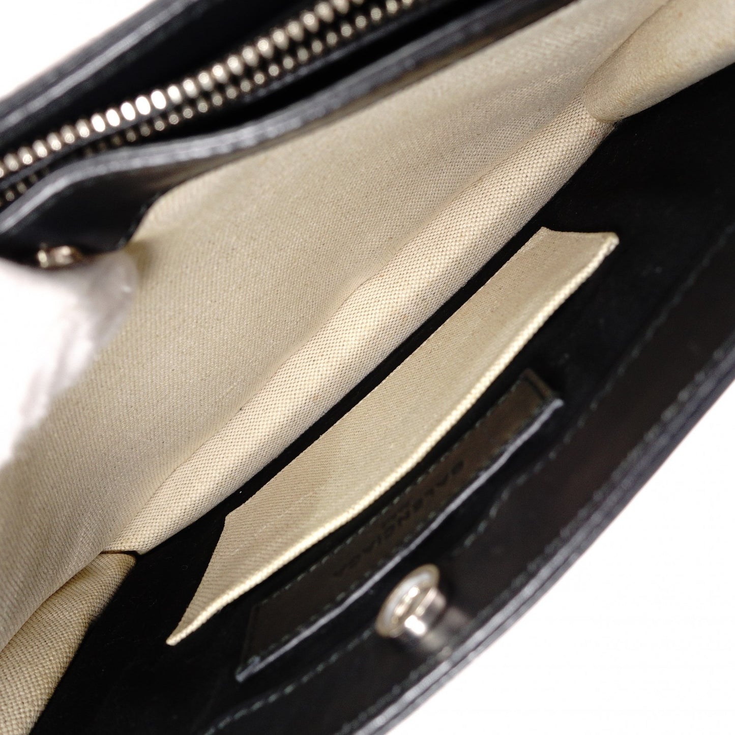 BALENCIAGA Navy Pouch Shoulder Bag, Canvas, Black