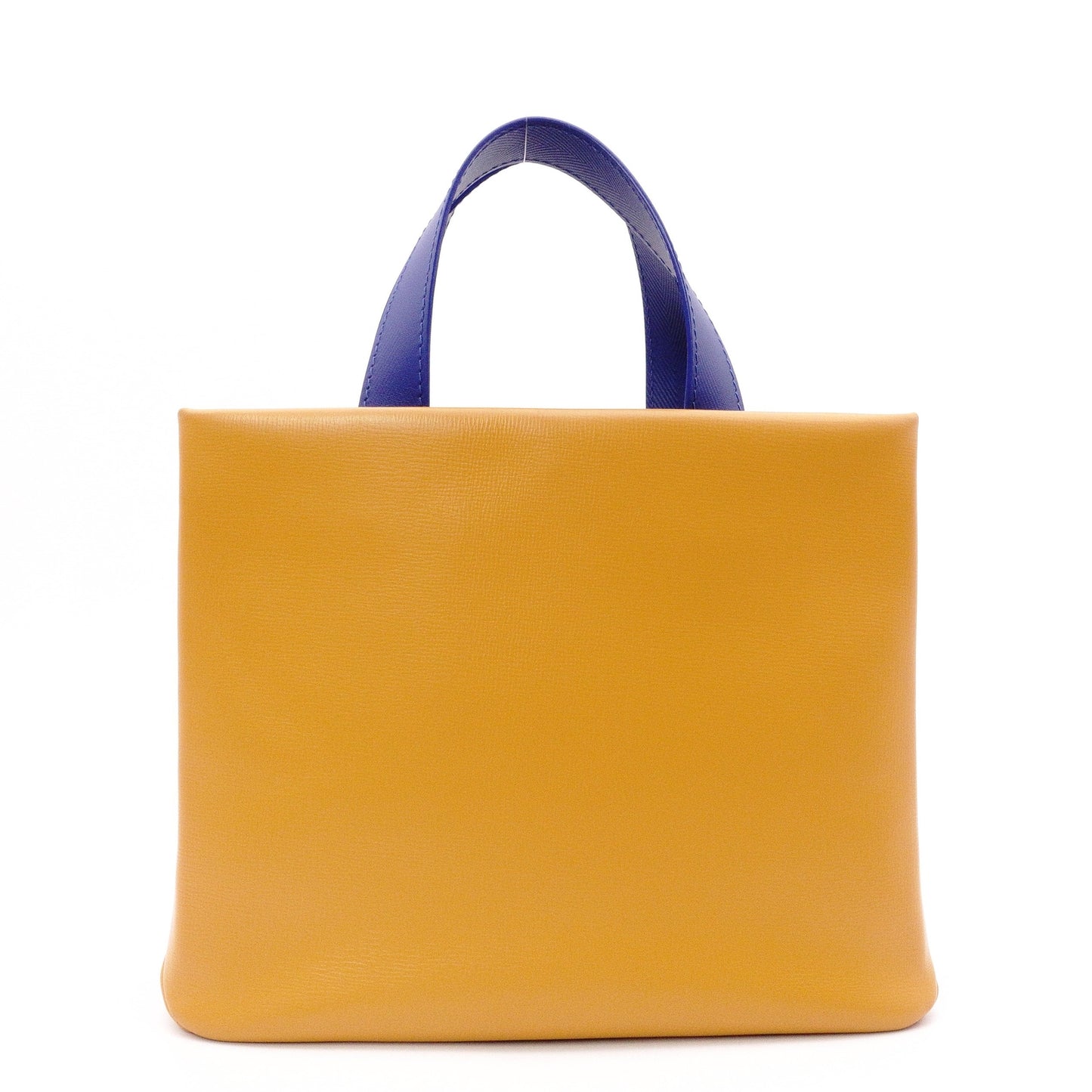 LOUIS VUITTON Shopper Tote MINI Handbag Leather Orange Blue 2-Way Crossbody Logo