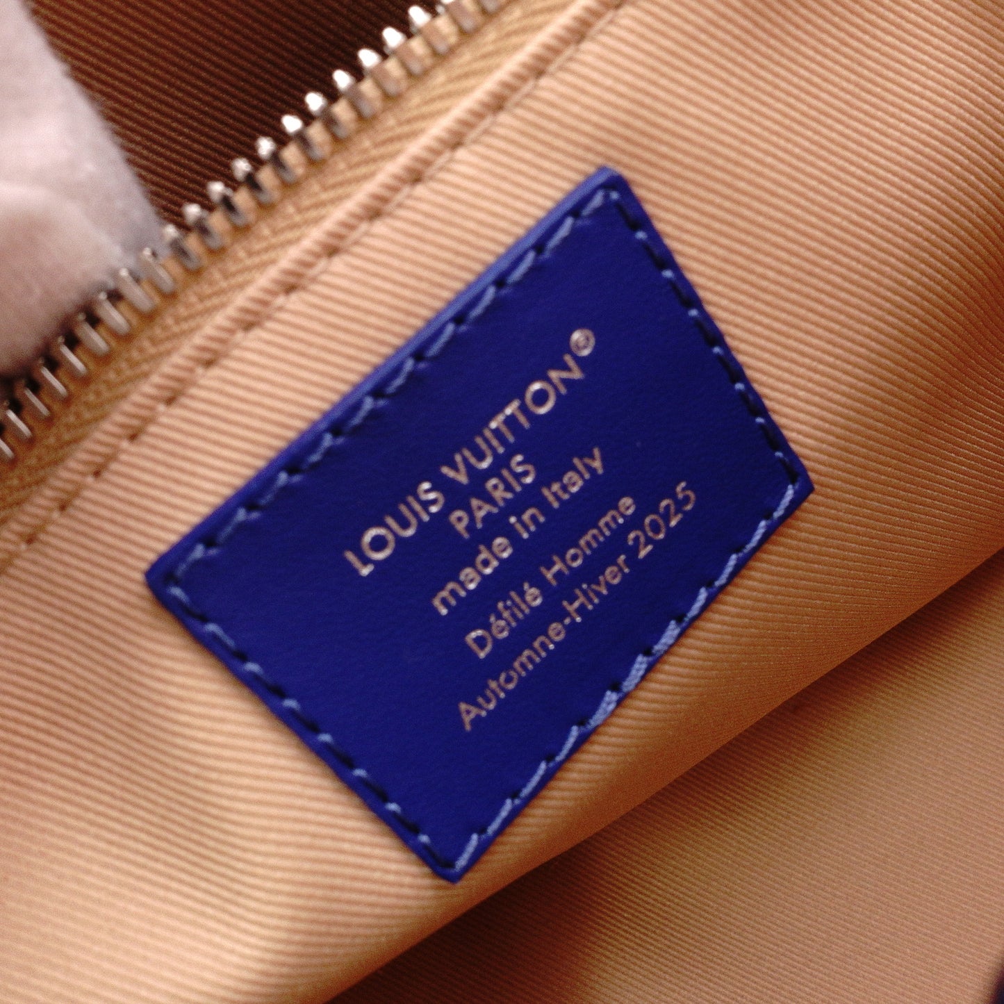 LOUIS VUITTON Shopper Tote MINI Handbag Leather Orange Blue 2-Way Crossbody Logo