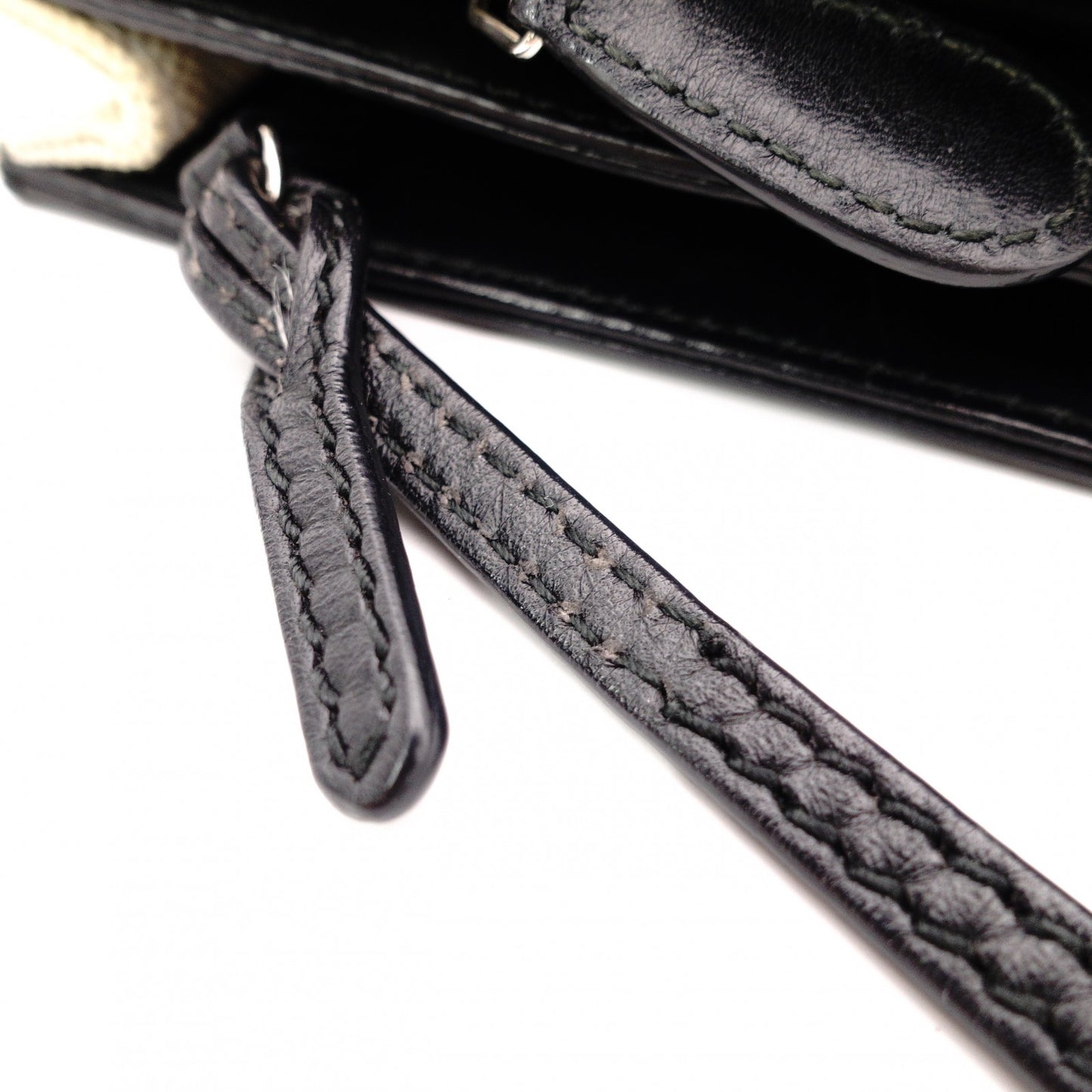 BALENCIAGA Navy Pouch Shoulder Bag, Canvas, Black