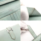 HERMES Béan Compact Bifold Wallet Leather Mint Green H Logo Wallet Silver Hardware □H Engraving R801941