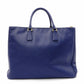 PRADA Galleria Handbag, Leather, Blue Tote Bag, Gold Hardware, Triangle Logo