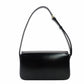 Céline Triomphe Calf One-Shoulder Black Leather Bag with Gold Hardware and Logo R8020075