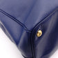 PRADA Galleria Handbag, Leather, Blue Tote Bag, Gold Hardware, Triangle Logo