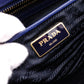 PRADA Galleria Handbag, Leather, Blue Tote Bag, Gold Hardware, Triangle Logo