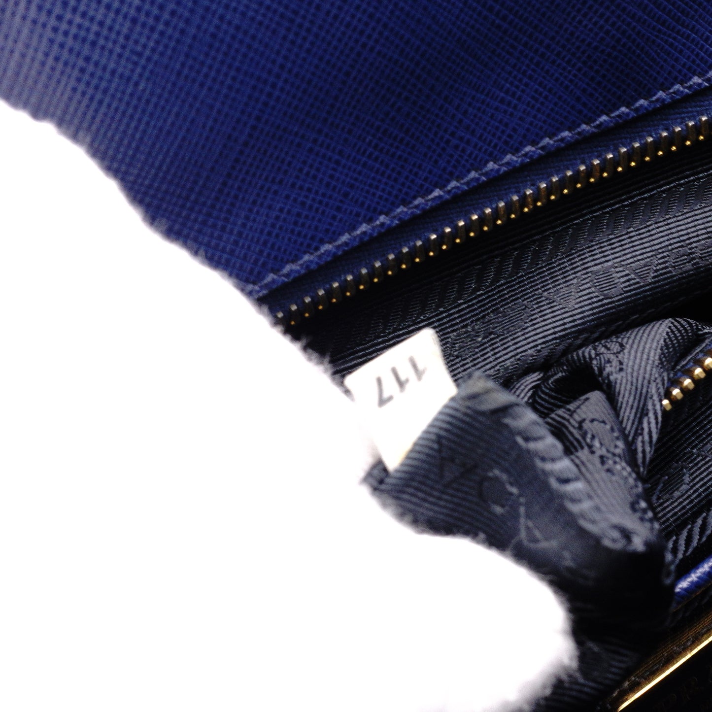 PRADA Galleria Handbag, Leather, Blue Tote Bag, Gold Hardware, Triangle Logo